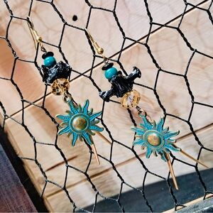 Real bird bone earrings handmade bone earrings hand painted wild bird bones